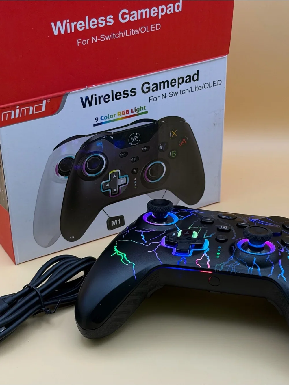 Wireless Black Gamepad Controller for Nintendo Switch - RGB Light